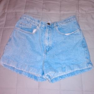 High-waisted denim shorts